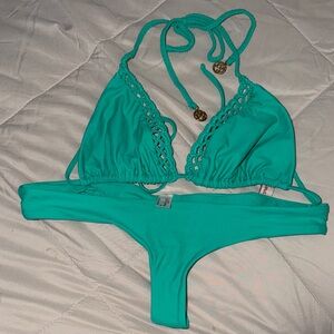 Luli Fama Turquoise Bikini Set
